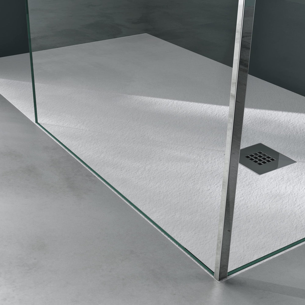 glasvilla Duschwand Duschabtrennung Walk-In Dusche 8mm Klarglas ESG-Sicherheitsglas mit Nanobeschichtung Rechteckiger Stabilisator BremenL