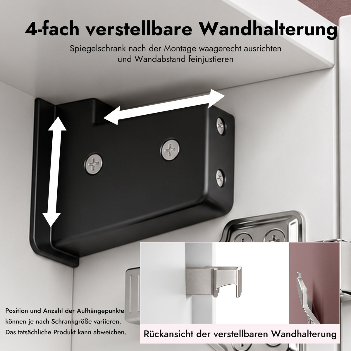 glasvilla Spiegelschrank mit Spielgeltüren Badezimmerschrank Hängeschrank Badezimmerspiegel Spiegelschrank-02