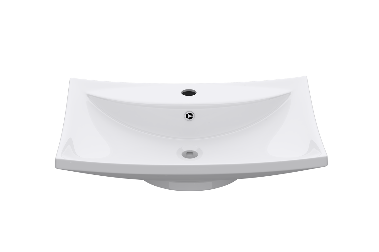 glasvilla Waschbecken Aufsatzwaschbecken Hängewaschbecken BTH: 60x44x18cm Weiß aus Keramik inkl. Nano-Beschichtung Brüssel709