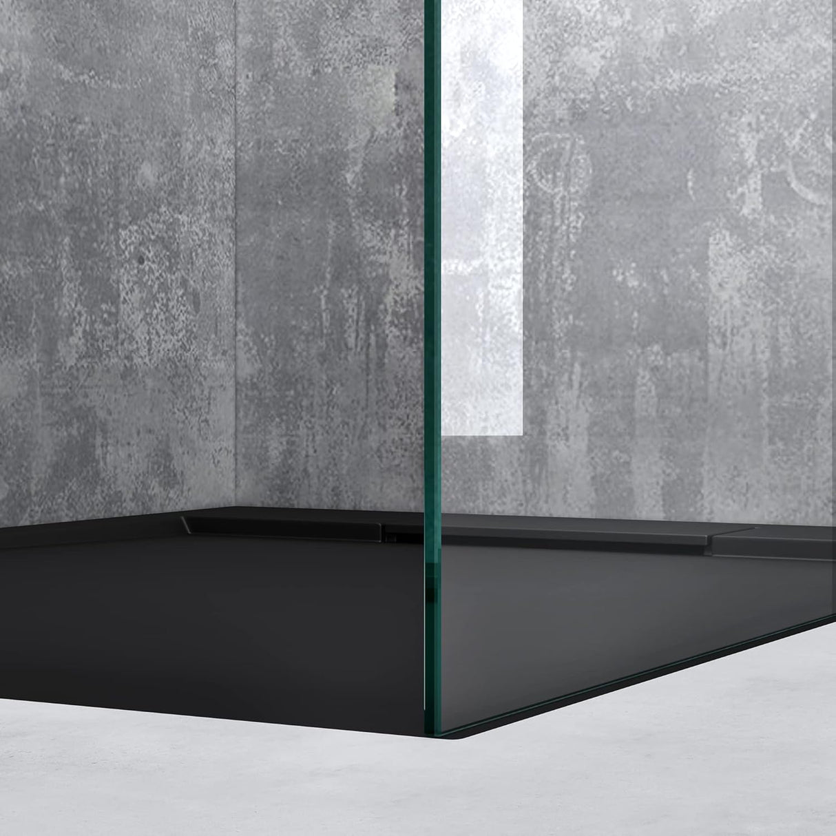 glasvilla Duschwand für Dusche Duschabtrennung Walk-In ESG-Sicherheitsglas 8mm NANO Glas BRAM1&BRAM3 Bremen1 Schwarz