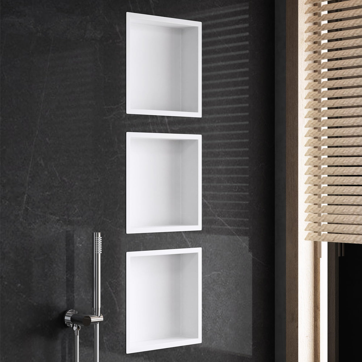 glasvilla Duschnische Bad Wandnische befliesbar aus Edelstahl Duschregal einfache Montage