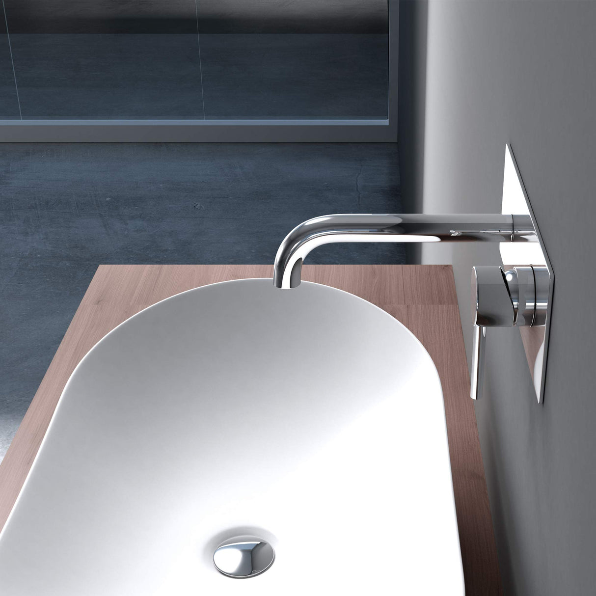 glasvilla Armatur Wandarmatur edel verchromt Waschbeckenarmatur inkl. Einbaukörper