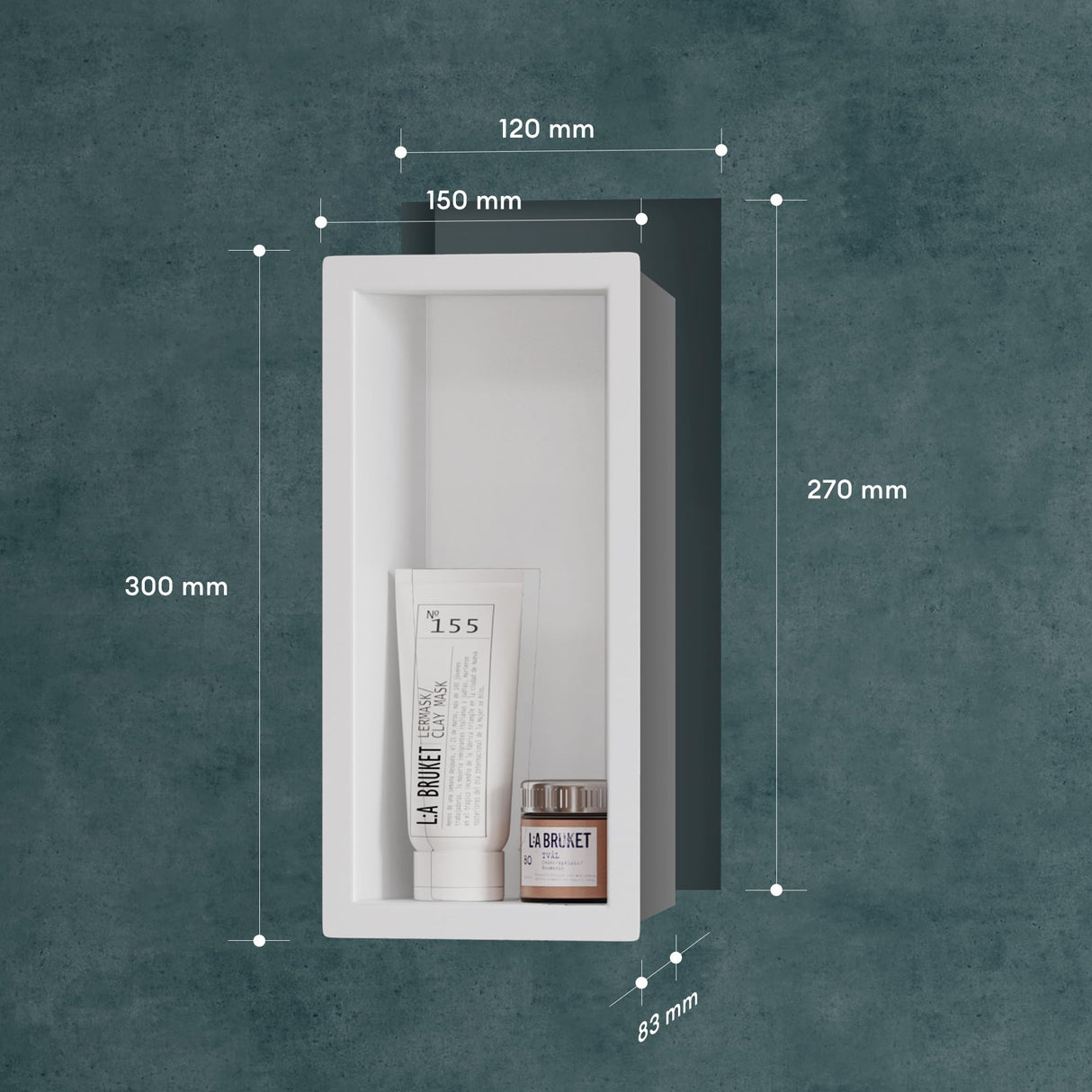 glasvilla Duschnische Bad Wandnische befliesbar aus Edelstahl Duschregal einfache Montage