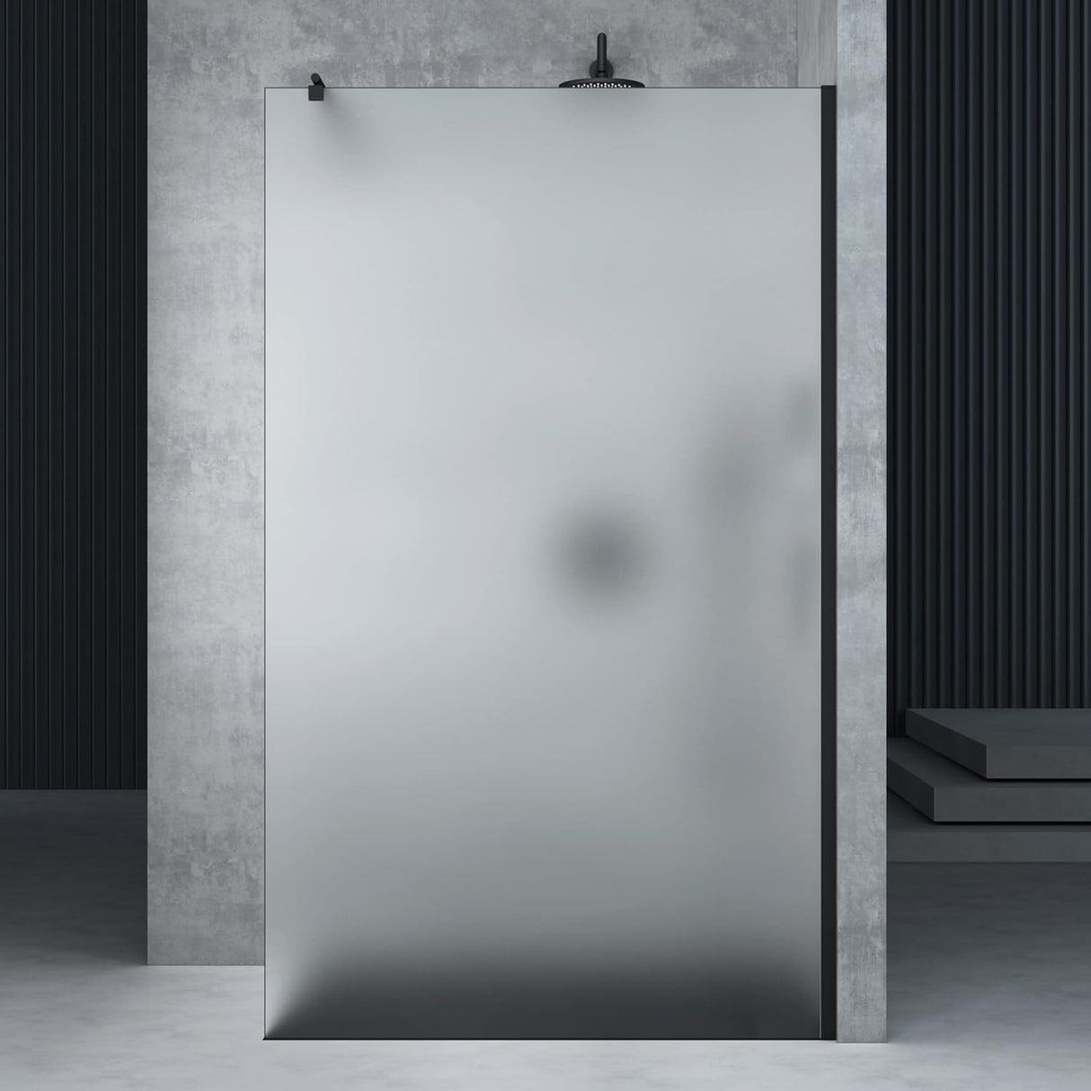 glasvilla Duschwand für Dusche Duschabtrennung Walk-In ESG-Sicherheitsglas 8mm NANO Glas BRAM1&BRAM3 Bremen1 Schwarz