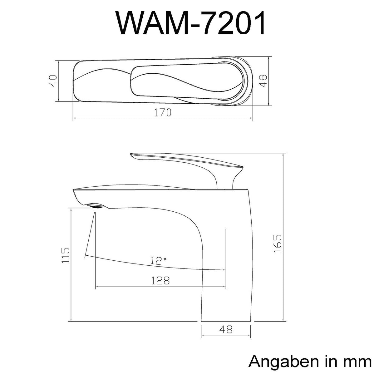 glasvilla Armatur Wasserhahn Bad Waschbeckenarmatur Badinstallationen Einhebelmischer WAM-7201