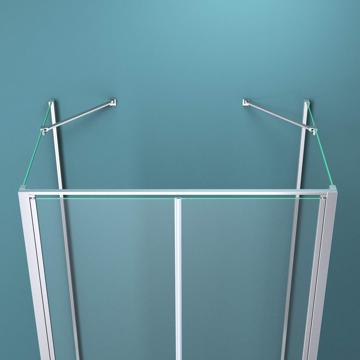 glasvilla Duschabtrennung Duschkabine Aluminiumrahmen ESG-Sicherheitsglas Klarglas Doppeltüre Ravenna50K