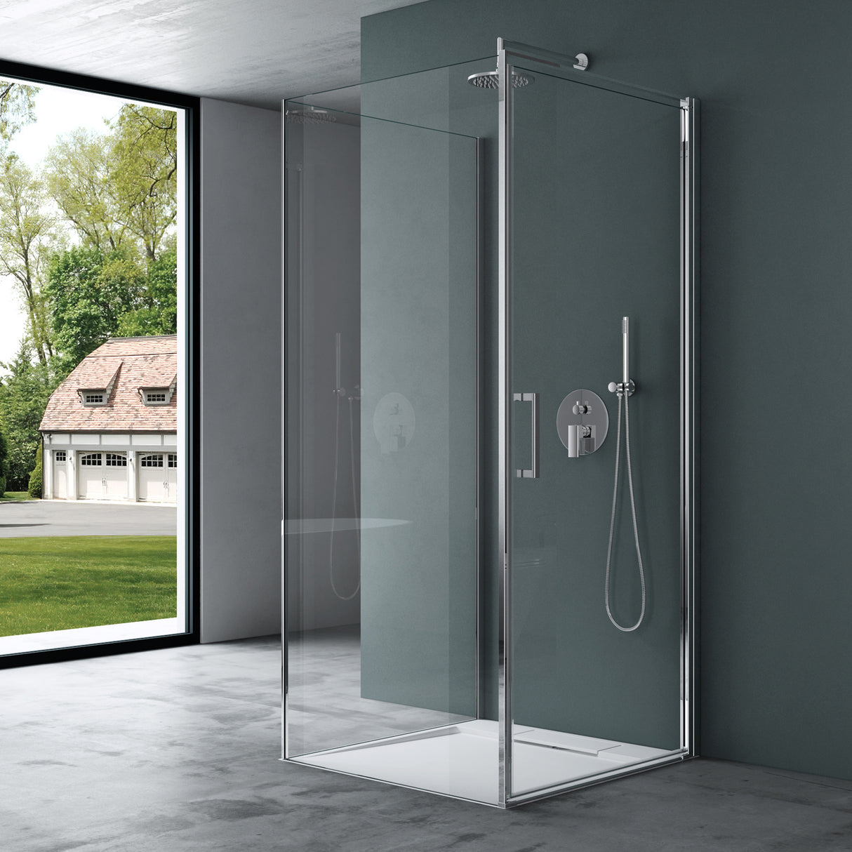 glasvilla Duschkabine U-Form Dusche Duschabtrennung 8mm ESG-Sicherheitsglas Klarglas mit Nano-Beschichtung Ravenna36UK