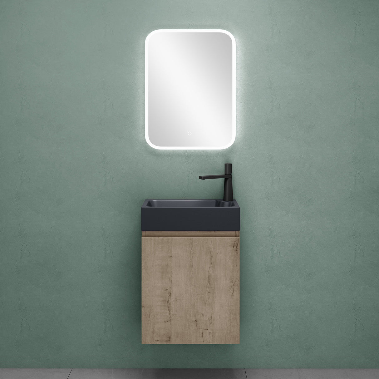 glasvilla Badmöbelset Badezimmermöbel bestehend aus Waschbecken in Anthrazit Matt und Waschbeckenunterschrank BTH: 46x26x63cm Pisa02