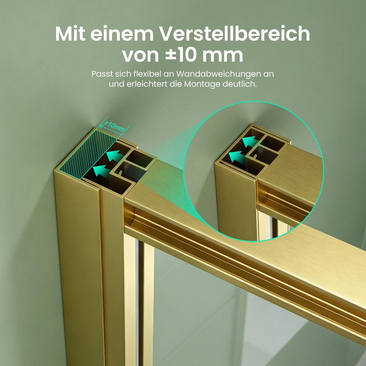 glasvilla Duschkabine Eckeinstieg mit Schiebetür nach innen, Eckdusche Duschabtrennung 195cm Höhe, 6mm ESG-Sicherheitsglas Nano-Beschichtung Ravenna69K