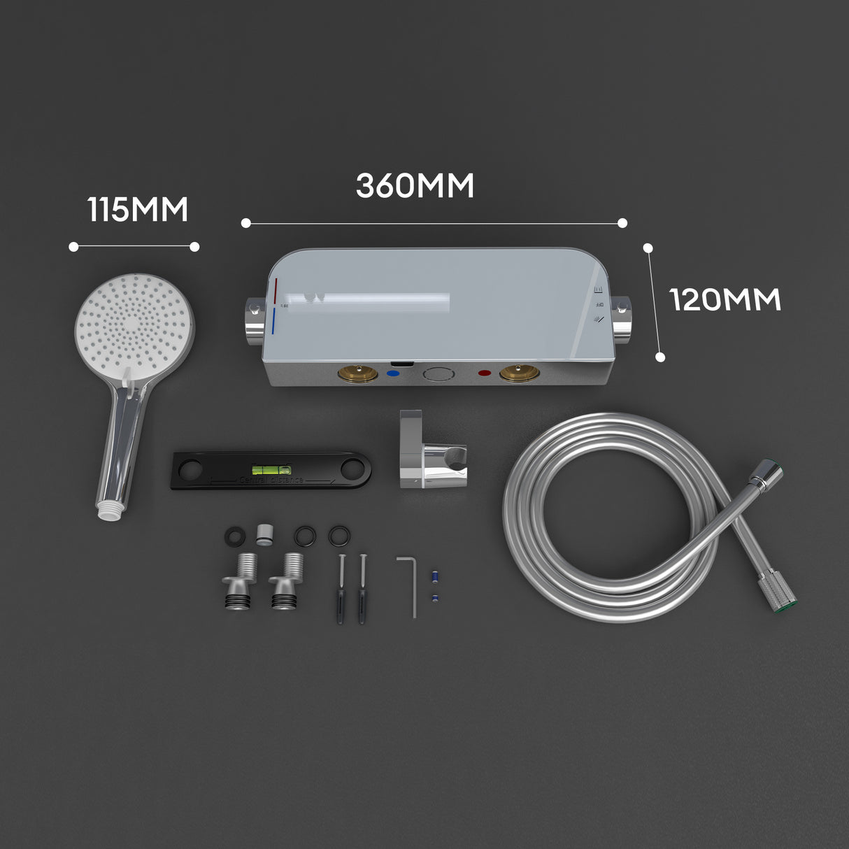 glasvilla Thermostat Badewannenarmatur mit Handbrause Wannenarmatur Wannenthermostat 4 Strahlarten Wandarmatur für Badewanne aus Messing inkl. Brauseschlauch Duschsystem8