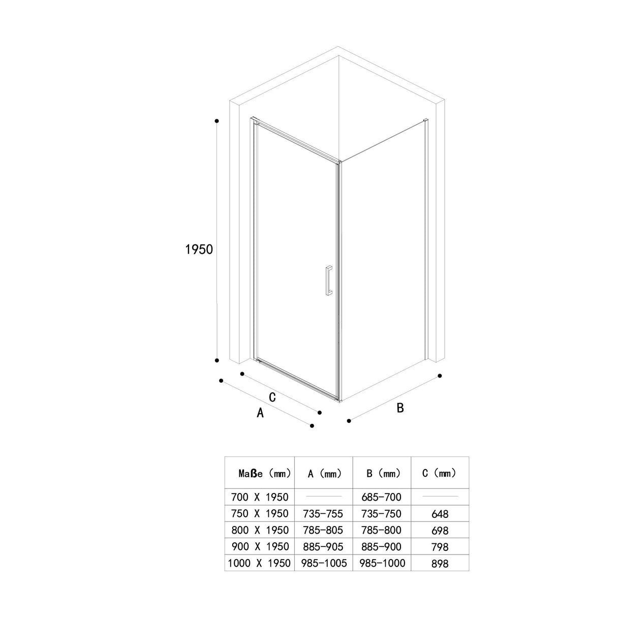 glasvilla Duschkabine Hebe-Senk-Mechanismus 8mm ESG-Sicherheitsglas Nano-Beschichtung Rav36-Plus schwarz