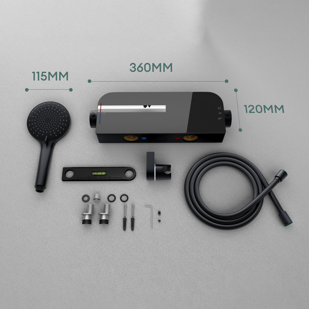 glasvilla Thermostat Badewannenarmatur mit Handbrause Wannenarmatur Wannenthermostat 4 Strahlarten Wandarmatur für Badewanne aus Messing inkl. Brauseschlauch Duschsystem8