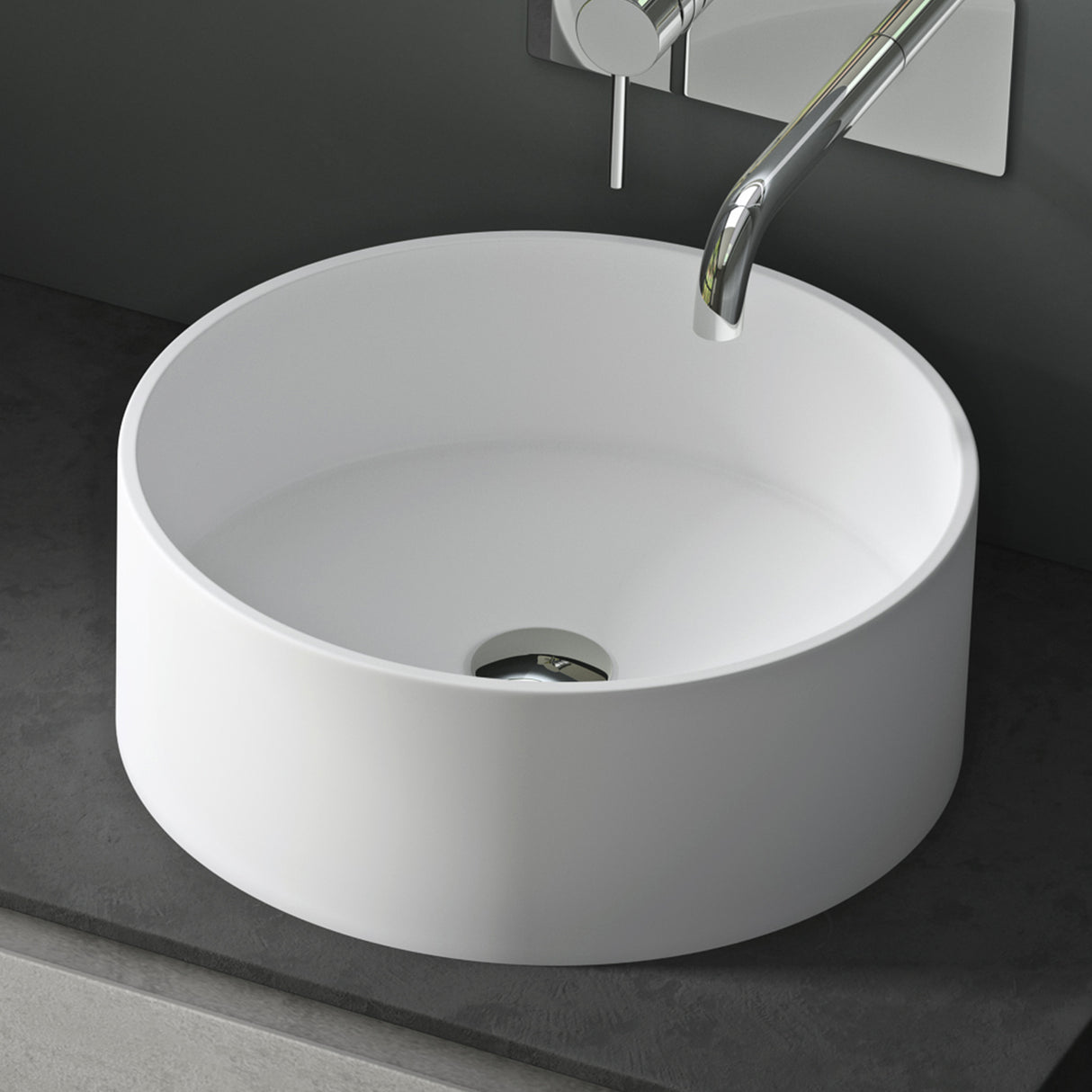 glasvilla 40x40x15cm Waschbecken rund Col804 Aufsatzwaschbecken ohne Hahnloch und Überlauf.. Col804 Moderne Optik- höchste Funktionalität