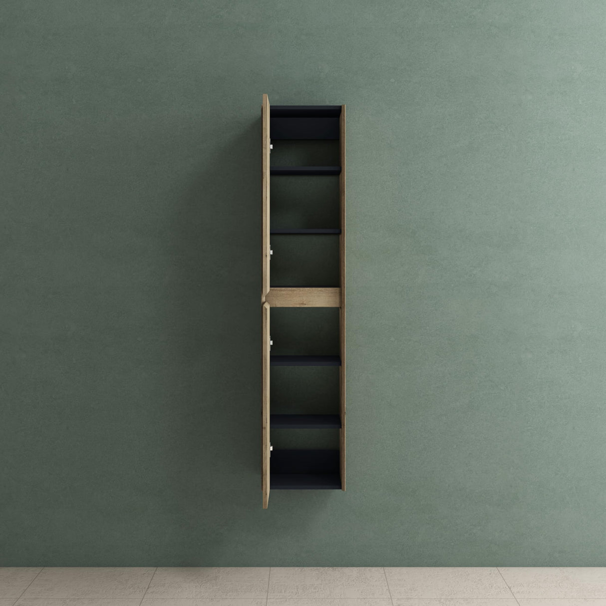 glasvilla Hochschrank Allzweckschrank Badschrank Badezimmerschrank mit 2 Türen und 6 Fächern Badregal für mehrere Funktionen BTH: 35x30x160 cm Rimo