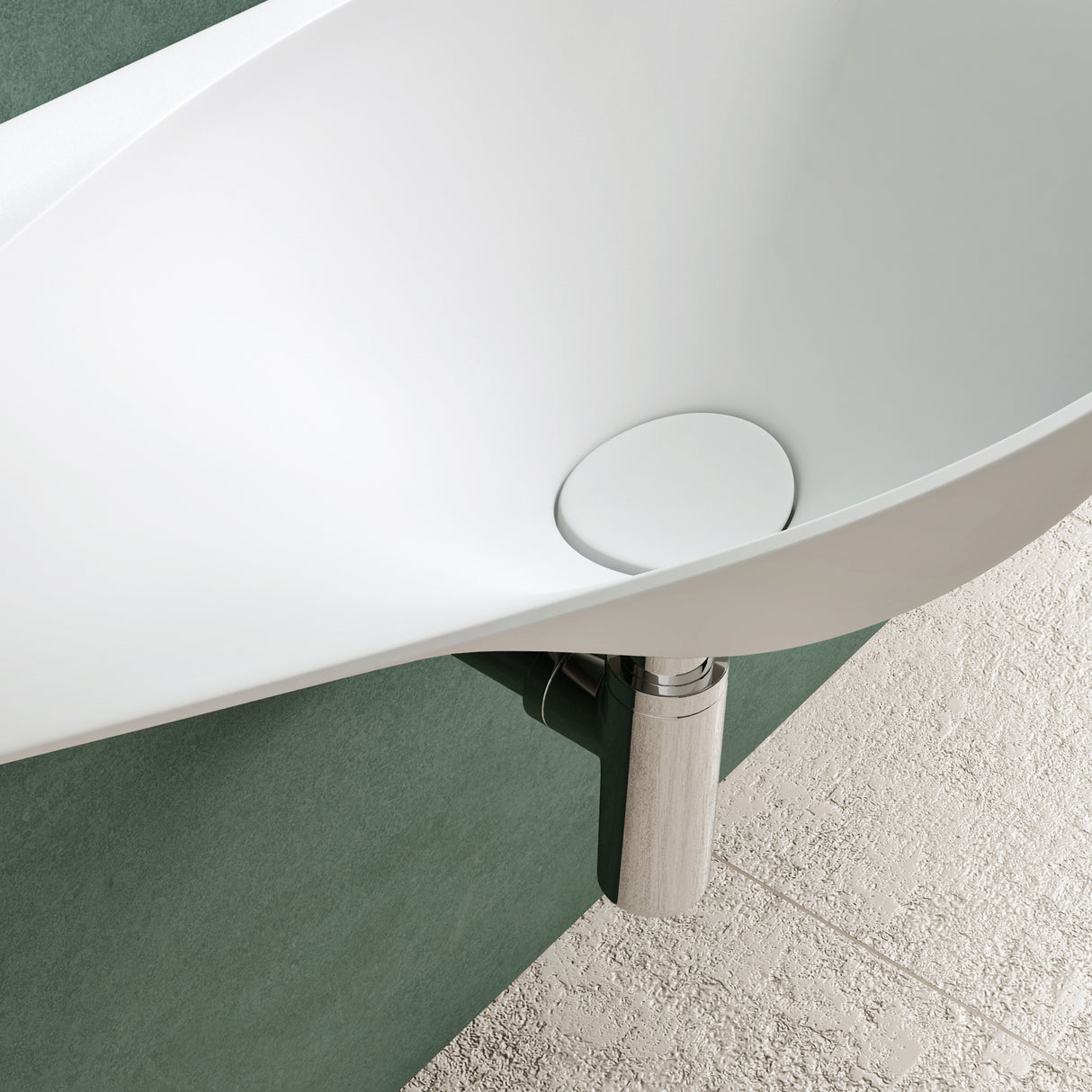 glasvilla Design Waschbecken Hängewaschtisch BTH: 80x37x22cm in Weiß Matt aus Mineralguss mit Ablaufabdeckung Waschschale Col816