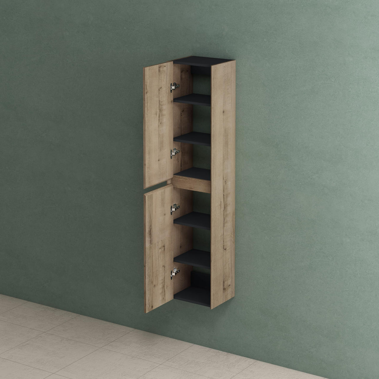 glasvilla Hochschrank Allzweckschrank Badschrank Badezimmerschrank mit 2 Türen und 6 Fächern Badregal für mehrere Funktionen BTH: 35x30x160 cm Rimo