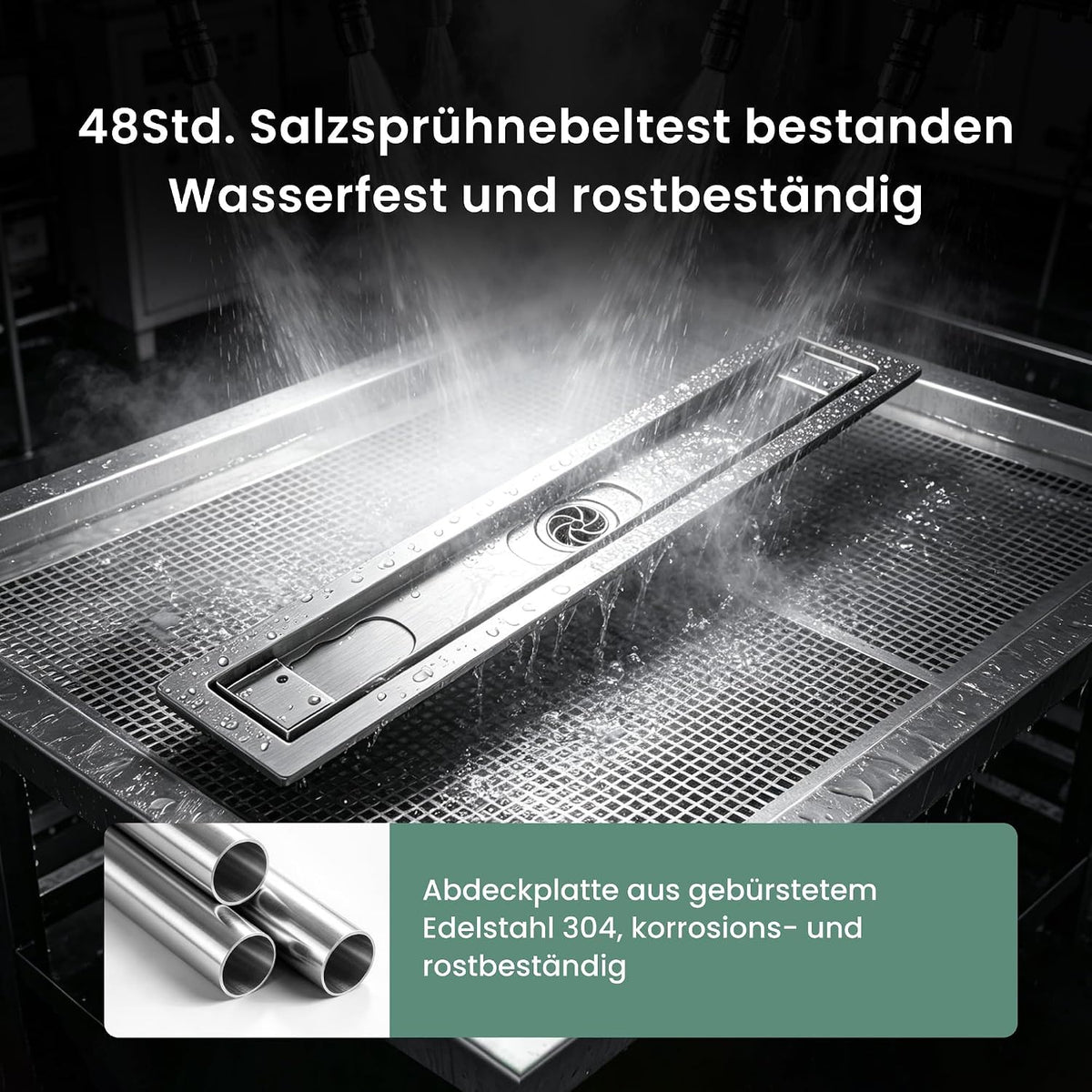 glasvilla Duschwanne inkl. Duschrinne und Ablaufgarnitur Duschtasse bodeneben Gefälleplatte, Duschboard befliesbar Duschelemente, XPS-Duschboard02