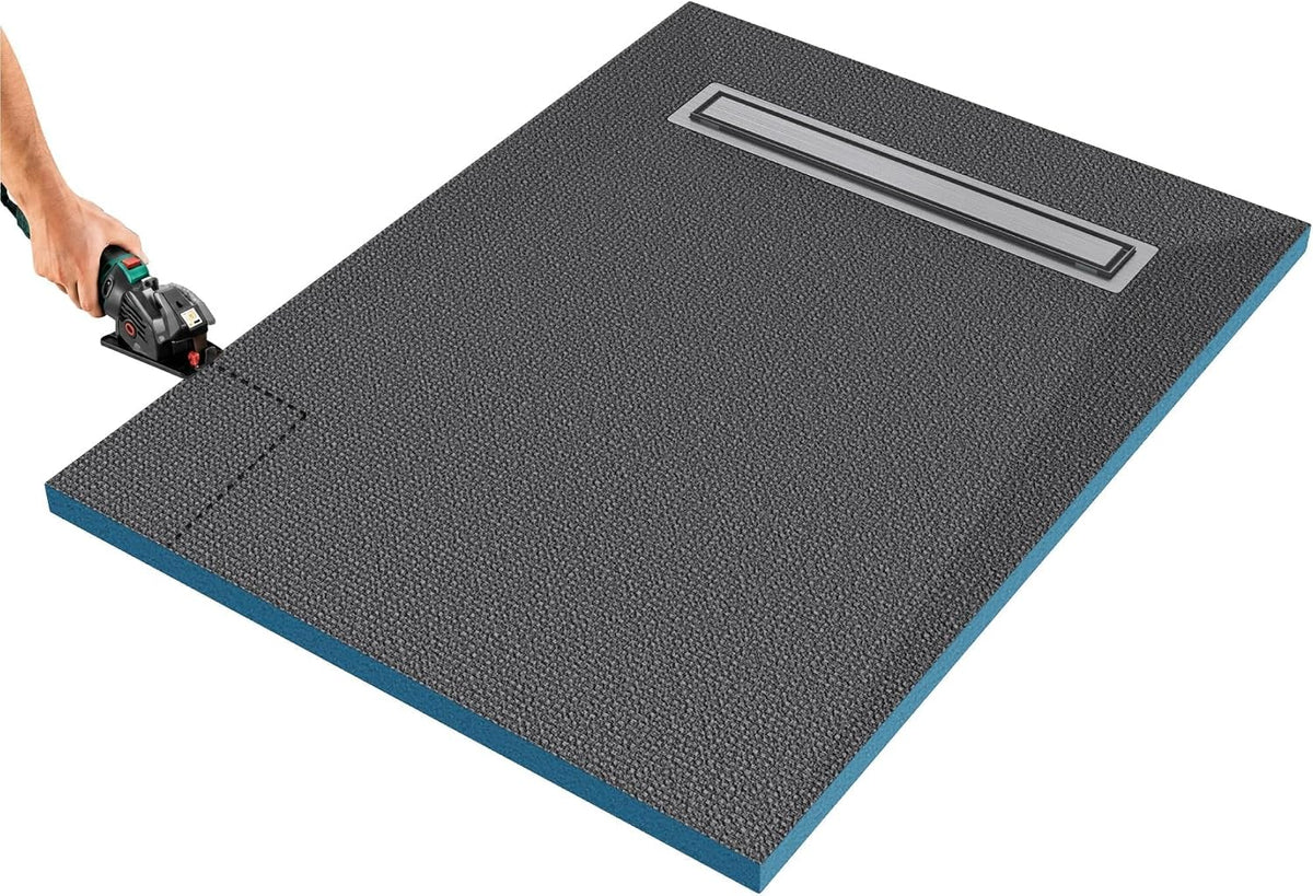 glasvilla Duschwanne inkl. Duschrinne und Ablaufgarnitur Duschtasse bodeneben Gefälleplatte, Duschboard befliesbar Duschelemente, XPS-Duschboard02