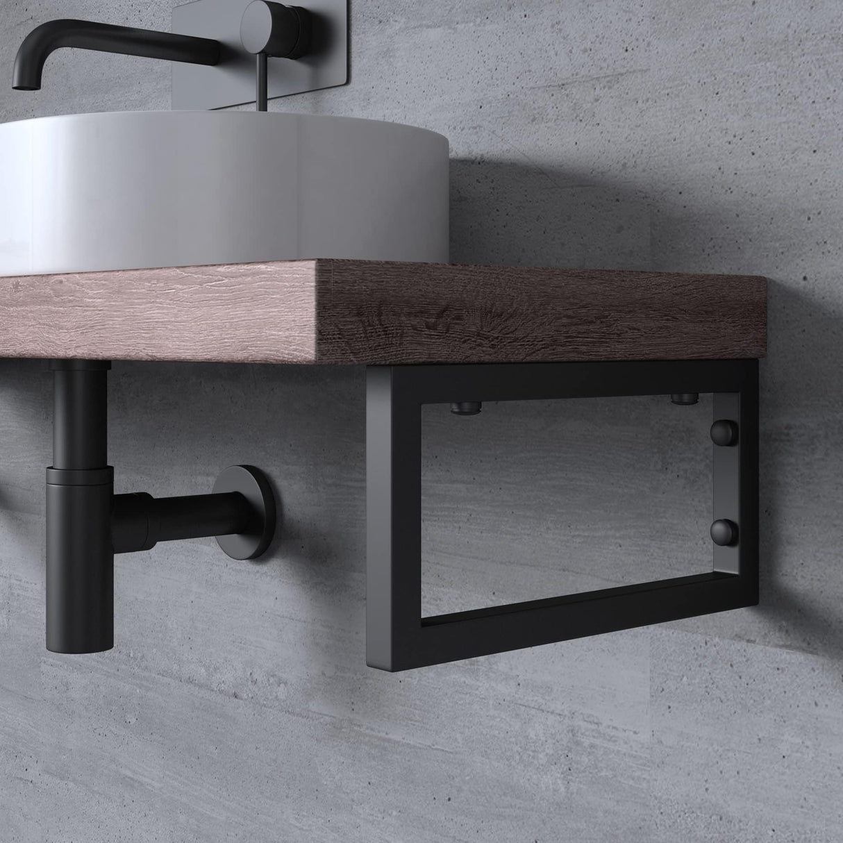 glasvilla Design Wandkonsole aus Edelstahl Waschtisch Halterung 2 Stück WH01