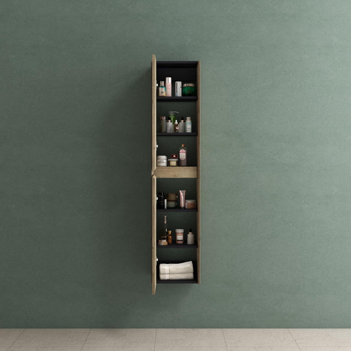 glasvilla Hochschrank Allzweckschrank Badschrank Badezimmerschrank mit 2 Türen und 6 Fächern Badregal für mehrere Funktionen BTH: 35x30x160 cm Rimo