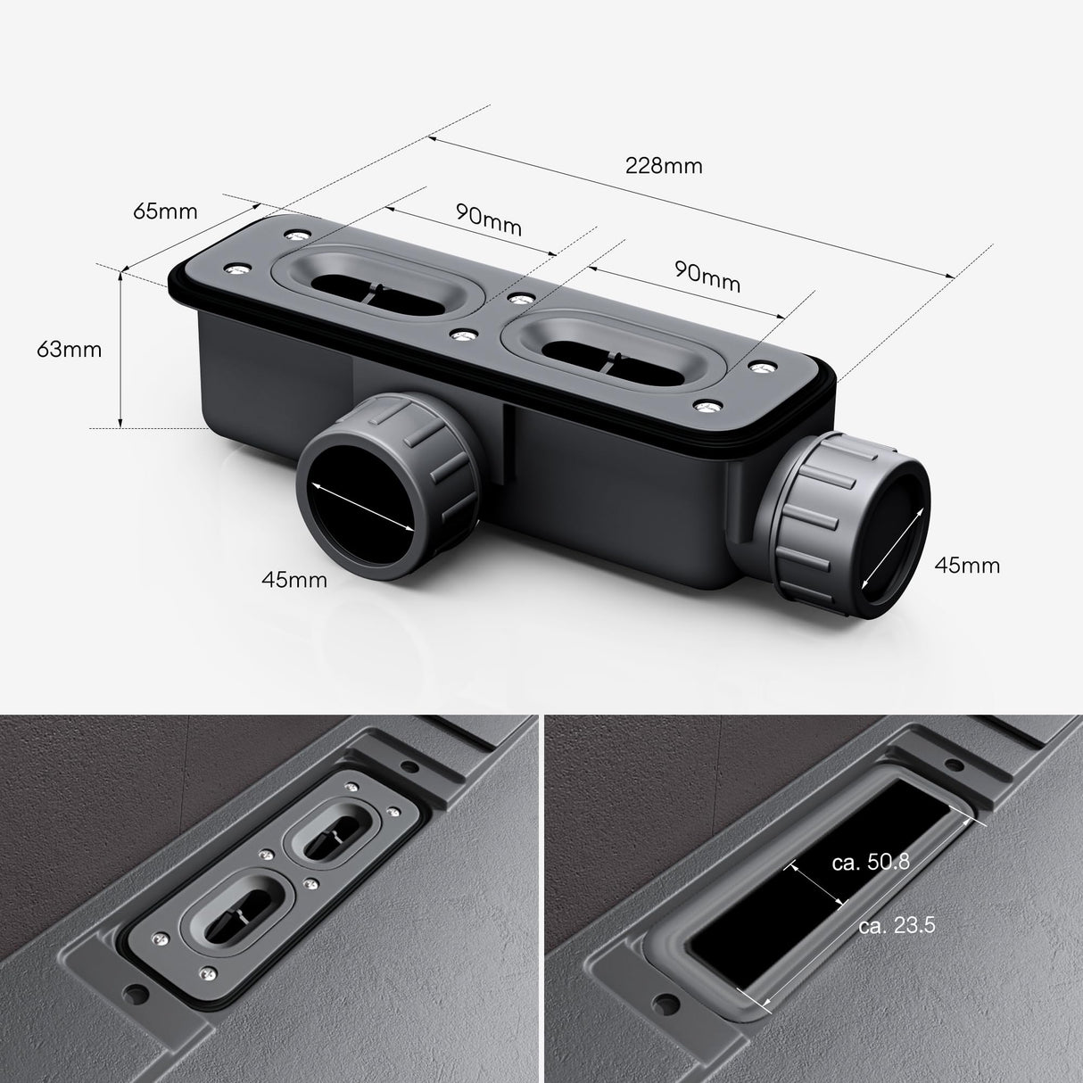 glasvilla Dusche Ablaufgarnitur für Duschwanne Duschtasse Abfluss Ablauf Siphon
