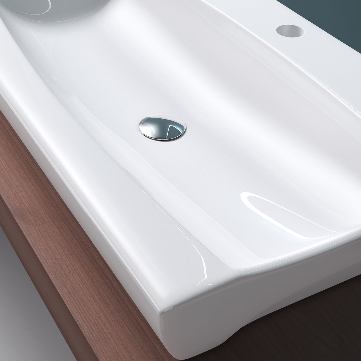 glasvilla Waschbecken Aufsatzwaschbecken Hängewaschbecken BTH: 63x40x12cm Weiß aus Keramik inkl. Nano-Beschichtung Brüssel890