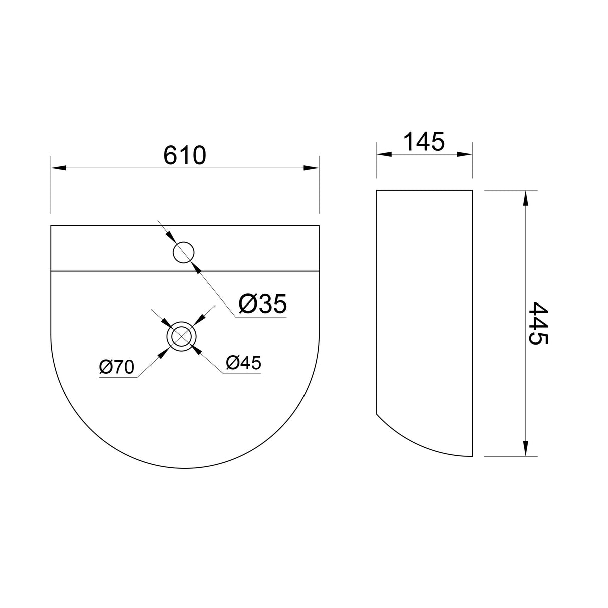 glasvilla Waschbecken Aufsatzwaschbecken Hängewaschbecken BTH: 61x44.5x14.5cm Weiß aus Keramik inkl. Nano-Beschichtung Brüssel896