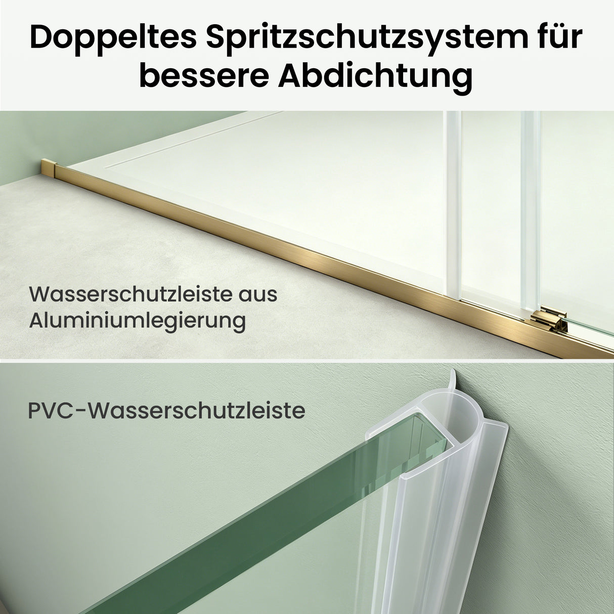 glasvilla Duschtür Nischentür dusche mit Doppelschiebetür Duschakbine Duschabtrennung, 8mm Sicherheitsglas mit Nanobeschichtung, Soft-Close-System Teramo67K