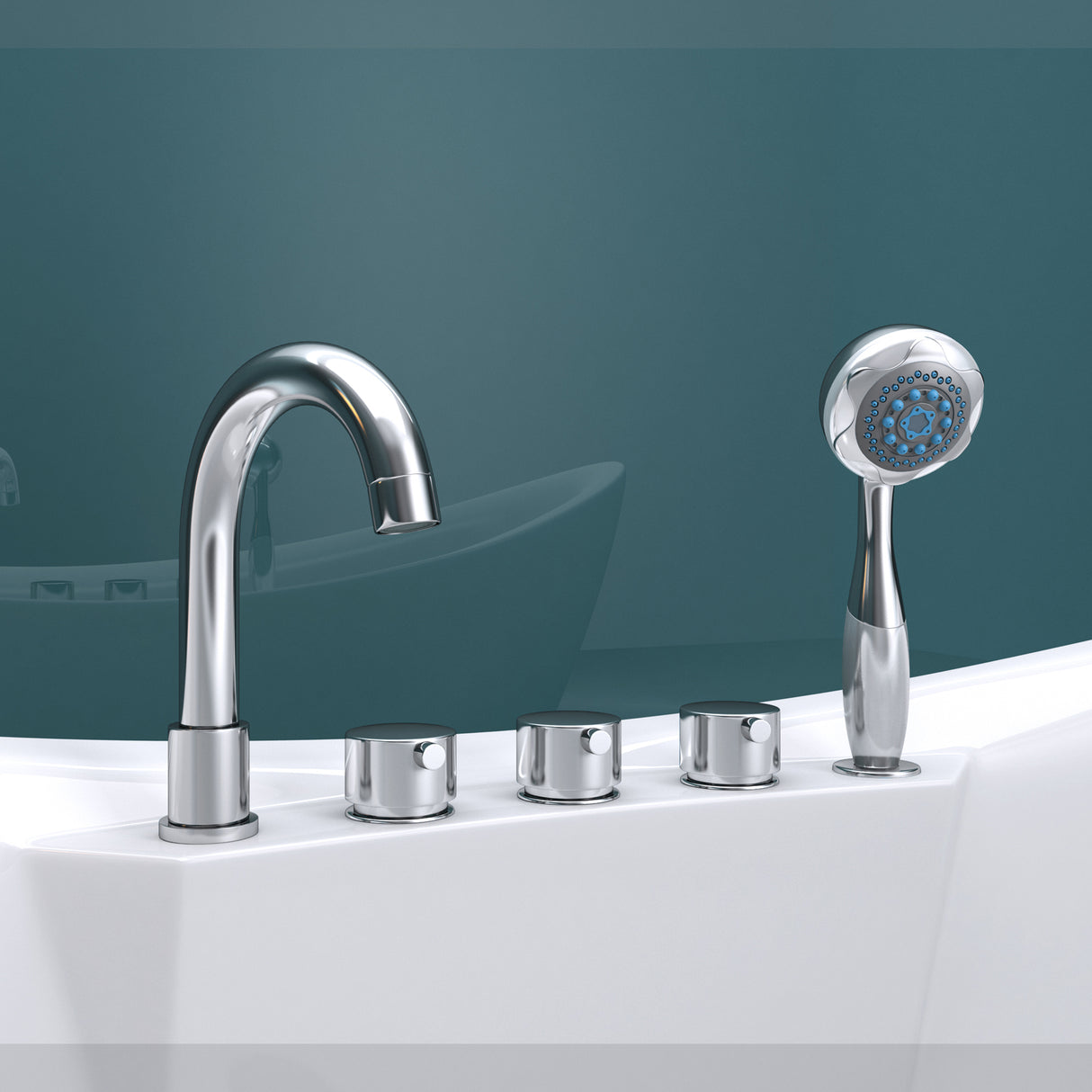 glasvilla Freistehende Badewanne Rechteck Sanitäracryl mit Armatur Standbadewanne