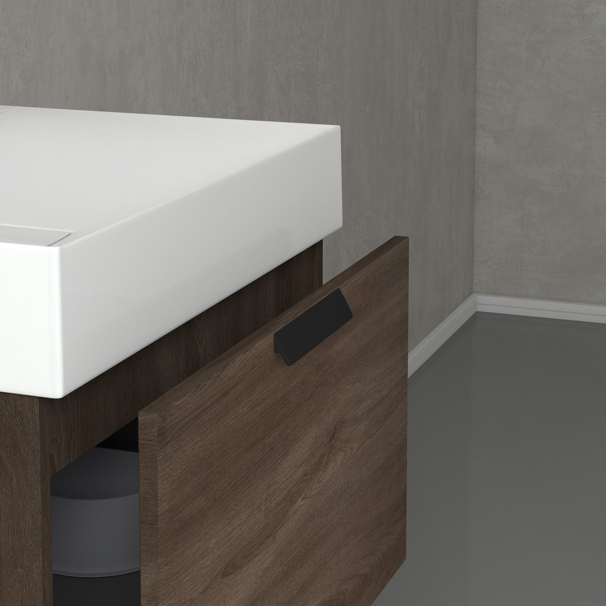 glasvilla Badmöbel-Set mit Soft-Close Schublade Wandmontage inkl. Waschbecken Lonato