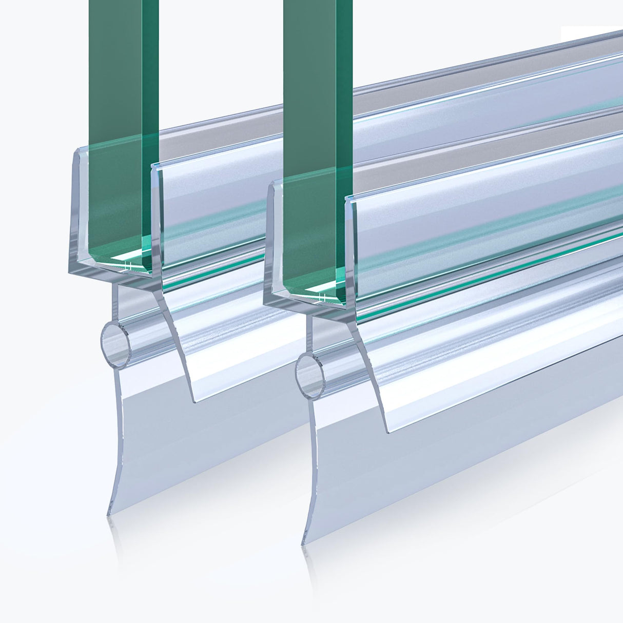 glasvilla Duschdichtung PVC | Duschtürdichtung für 6 - 8mm Glasstärke | Ersatzdichtung für Duschtüren & Duschkabinen
