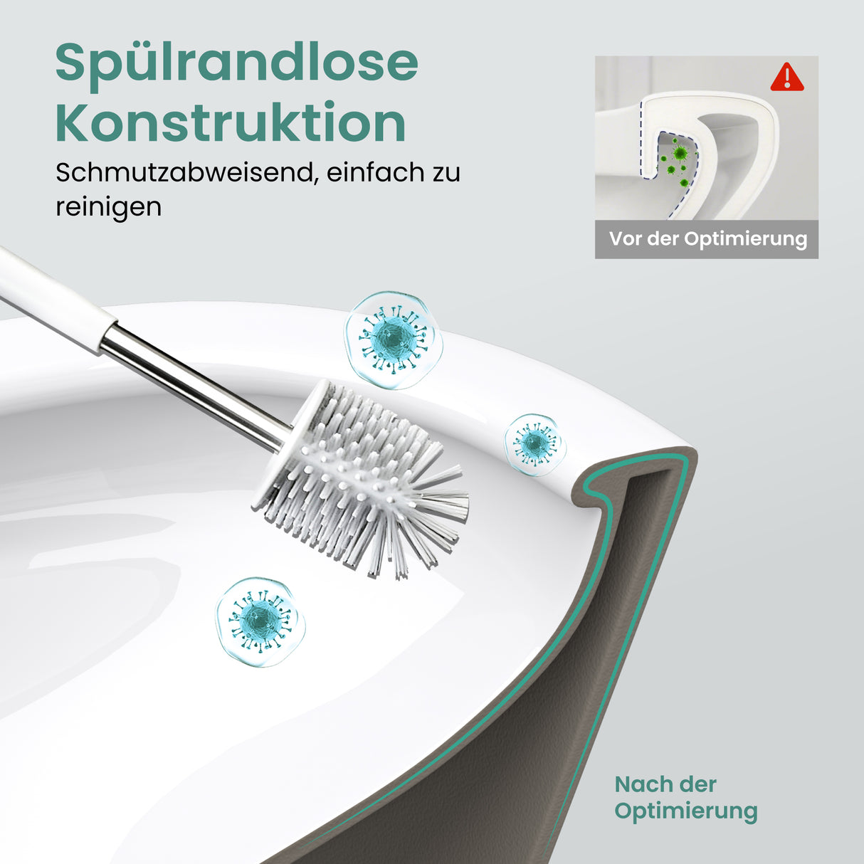 glasvilla Spülrandlos Wand WC Hänge WC Spülrandloses Toilette Softclose WC-Sitz Aachen108