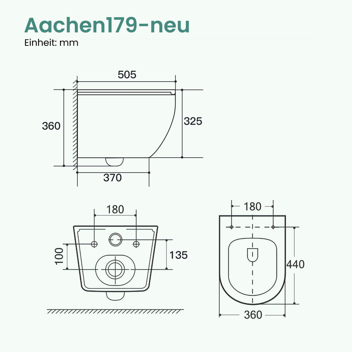 glasvilla Wand WC spülrandlos Schwarz Hänge WC spülrandlos Toilette WC mit Sitz Softclose Aachen179