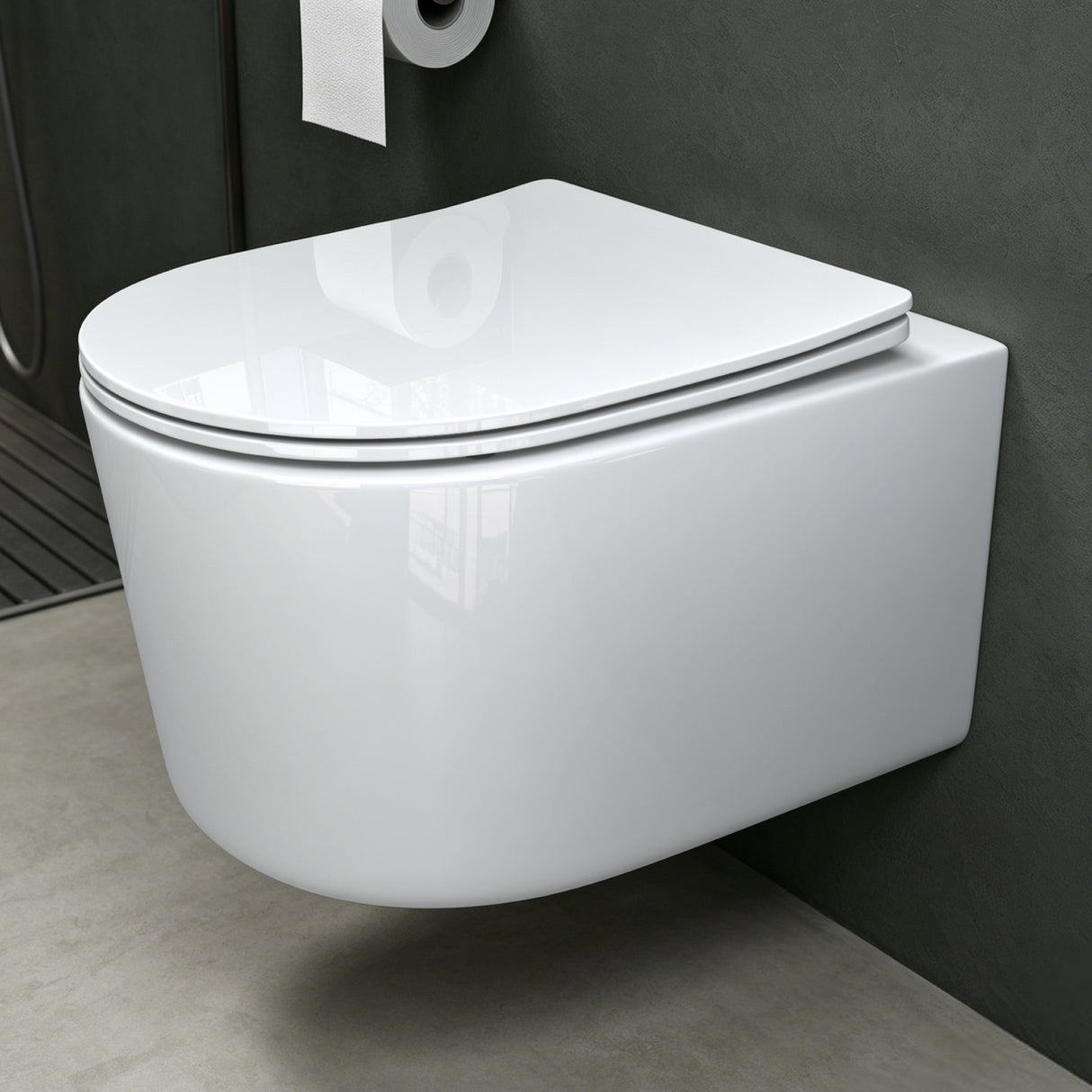 glasvilla Sanitari Bagno Sospeso in Ceramica Sanitari Bagno con Soft Close WC Sospeso Montaggio a Parete