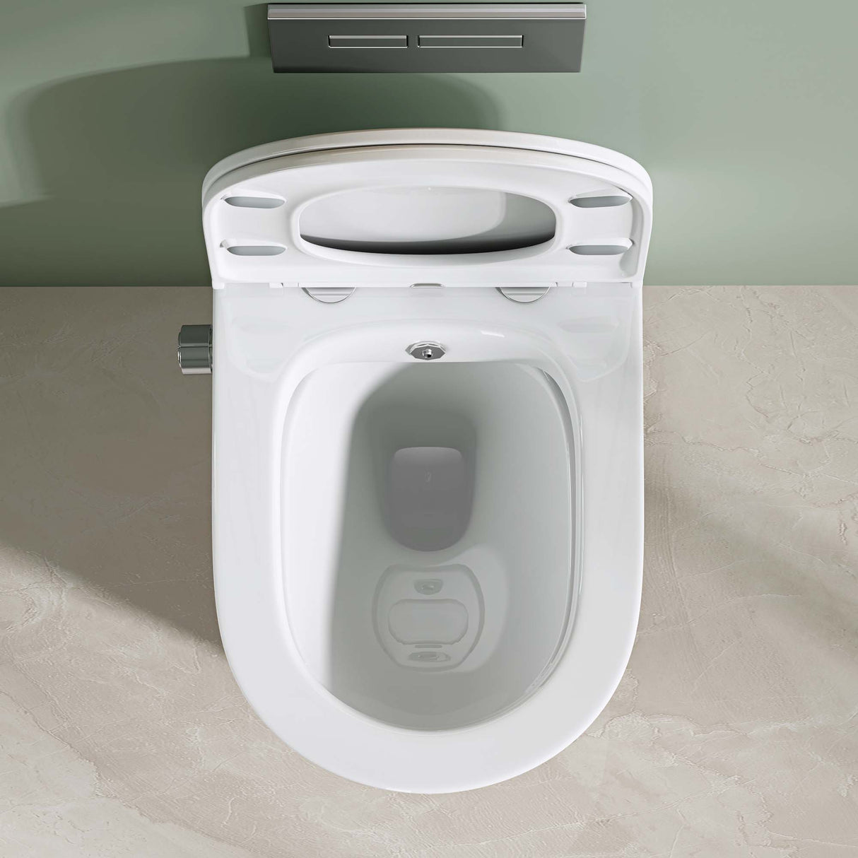 glasvilla Hänge WC Toilette Wand-WC Spülrandlos Weiß aus Keramik Wandmontage mit Absenkautomatik Aachen601