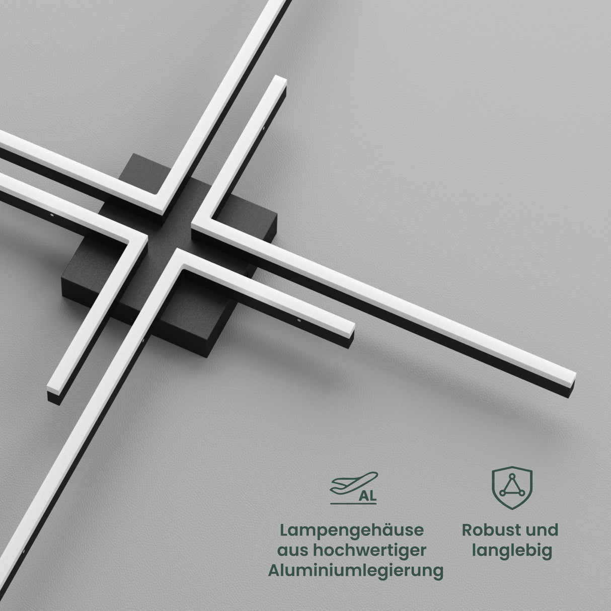 glasvilla Plafoniera LED Soffitto 48W, Lampadario LED Soffitto 3000K - 6400K Illuminazione a Soffitto Moderna per Camera da Letto Sala Cucina Bagno Corridoio, Nero Sabbia, Alivetta25039