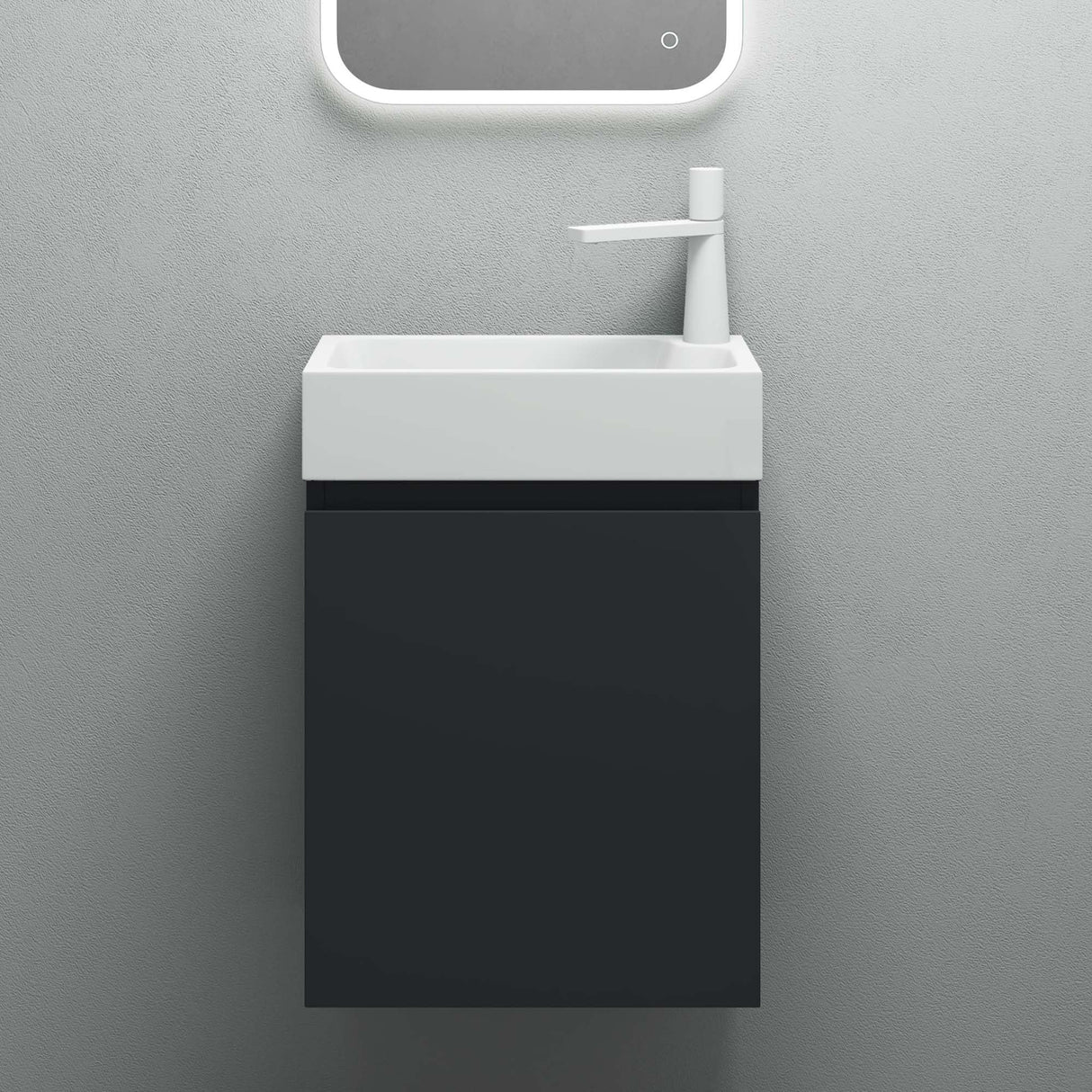 glasvilla Badmöbelset Badezimmermöbel bestehend aus Waschbecken Weiß und Waschbeckenunterschrank BTH: 46x26x63cm Pisa02