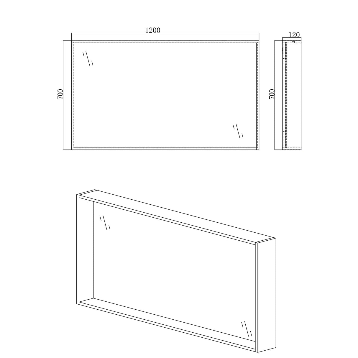 glasvilla Spiegelschrank Bad mit Beleuchtung Badezimmerschrank Hängeschrank Badezimmerspiegel Spiegelschrank-01