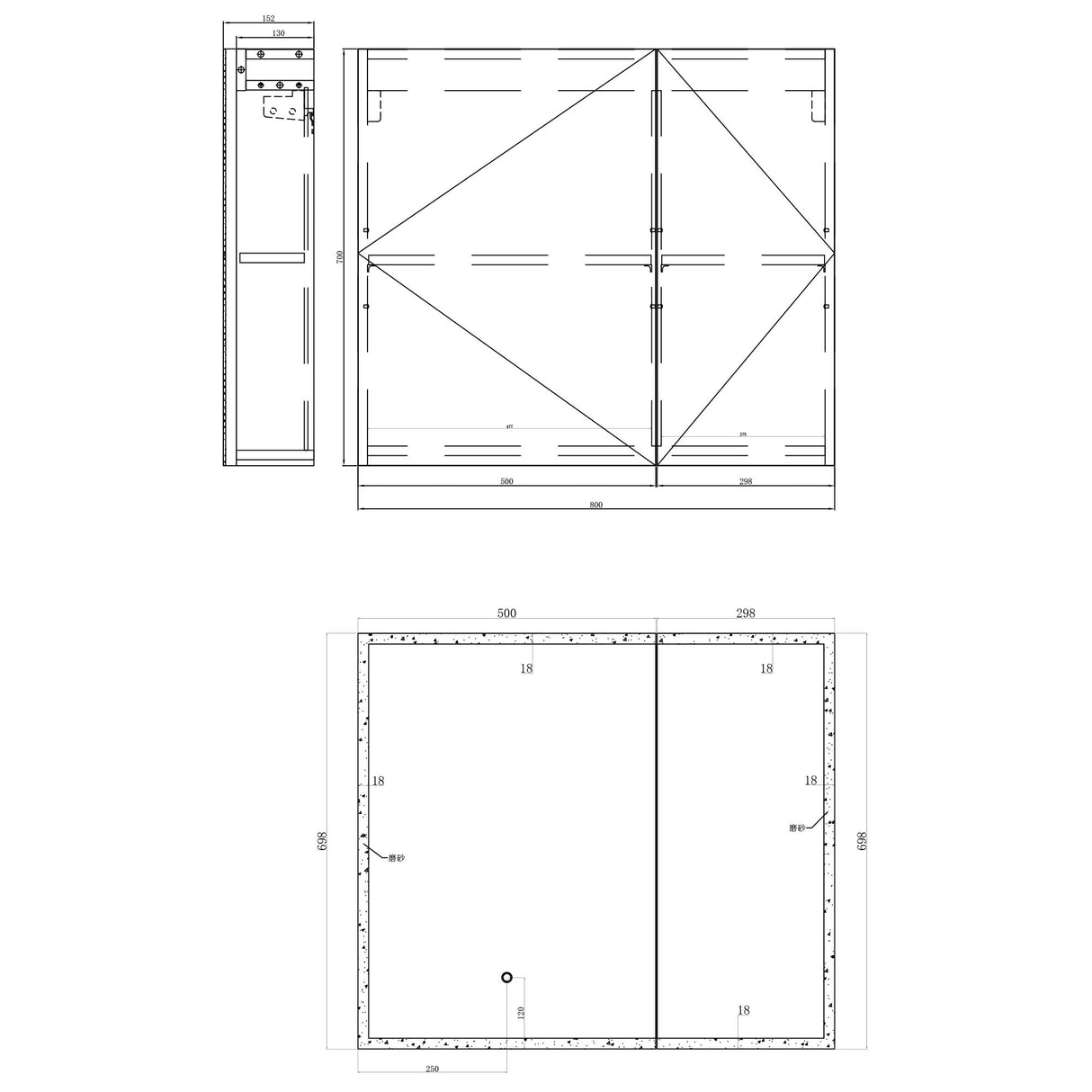 glasvilla Spiegelschrank Bad mit LED Beleuchtung Badezimmerschrank Hängeschrank Badezimmerspiegel Spiegelschrank-04