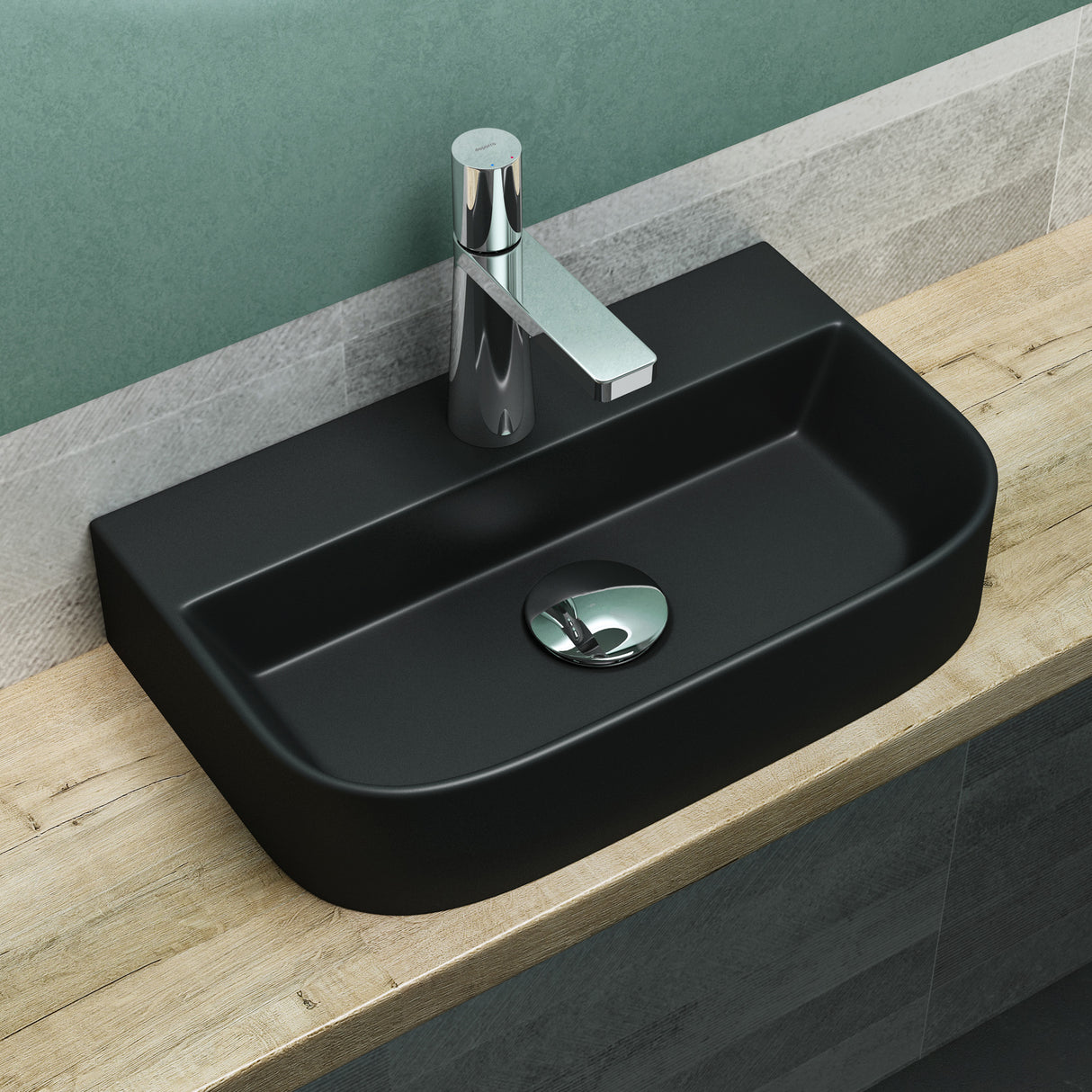 glasvilla Aufsatzwaschbecken Hängewaschbecken BTH: 38x23,5x8cm Waschschale Waschbecken aus Keramik Brüssel003