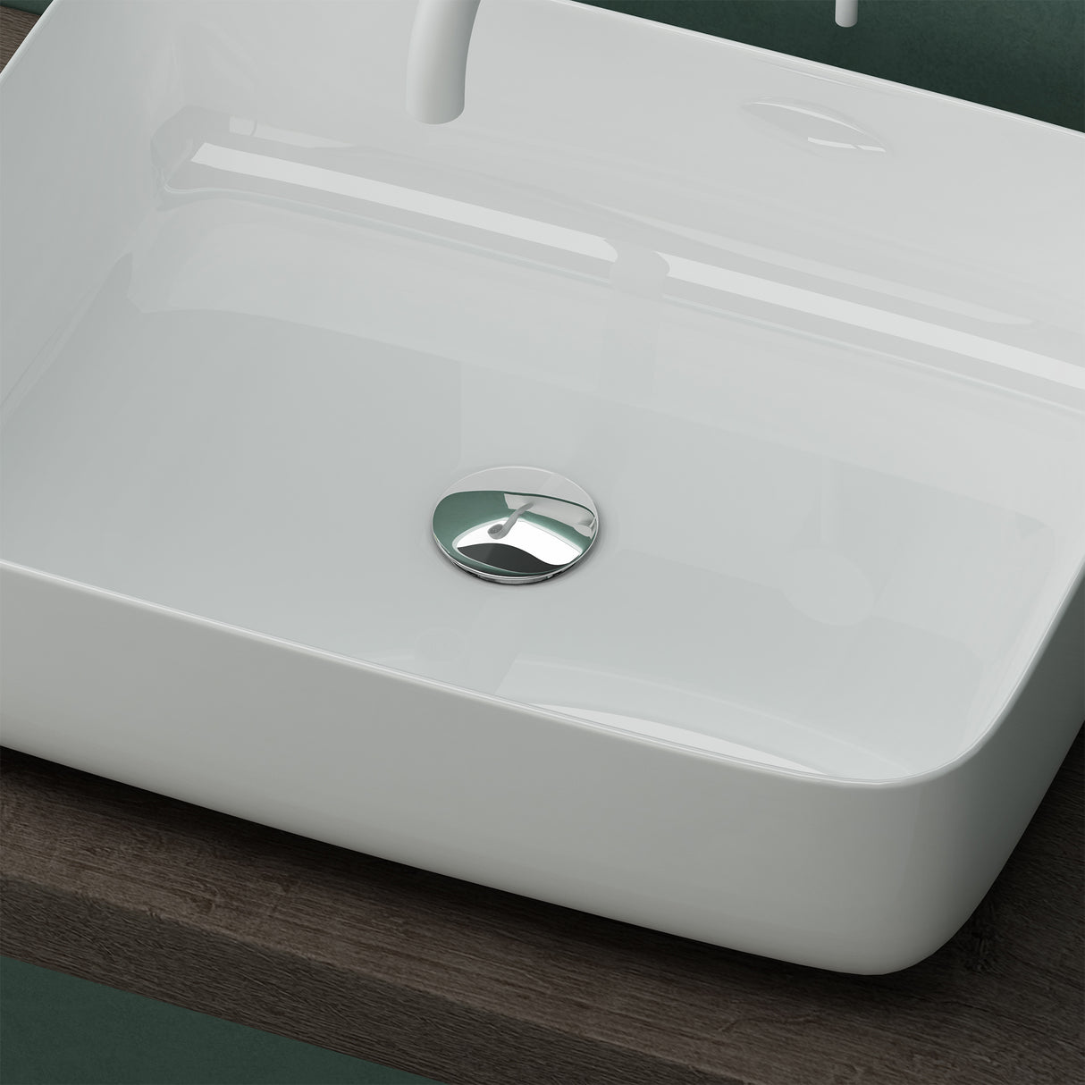 glasvilla Waschbecken Aufsatzwaschbecken Waschtisch aus Keramik in Weiß rechteckig mit Nano-Beschichtung/Lotus-Effekt Brüssel106