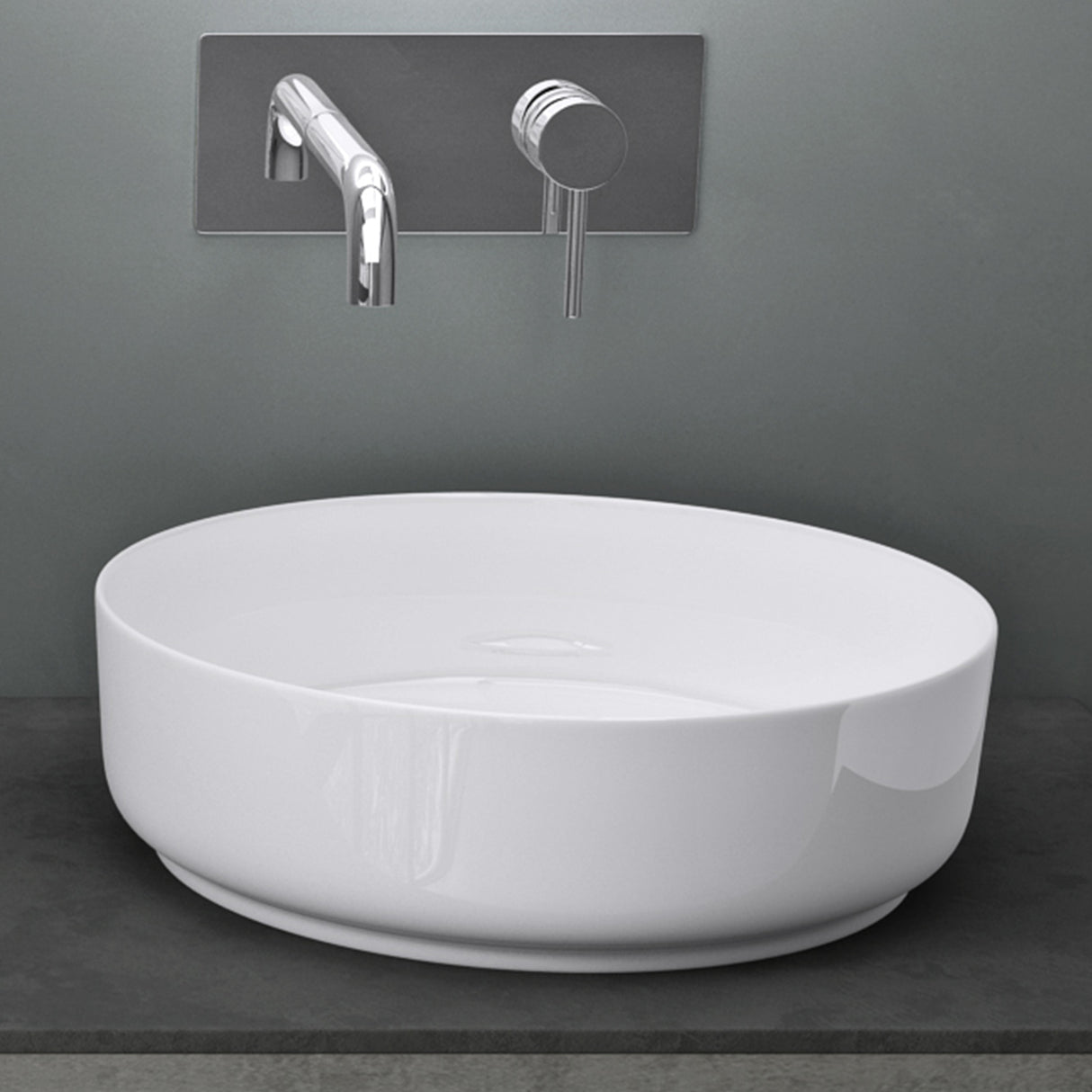 glasvilla Waschbecken Aufsatzwaschbecken Waschschale Rund Waschbecken aus Keramik mit Nano-Beschichtung Brüssel203