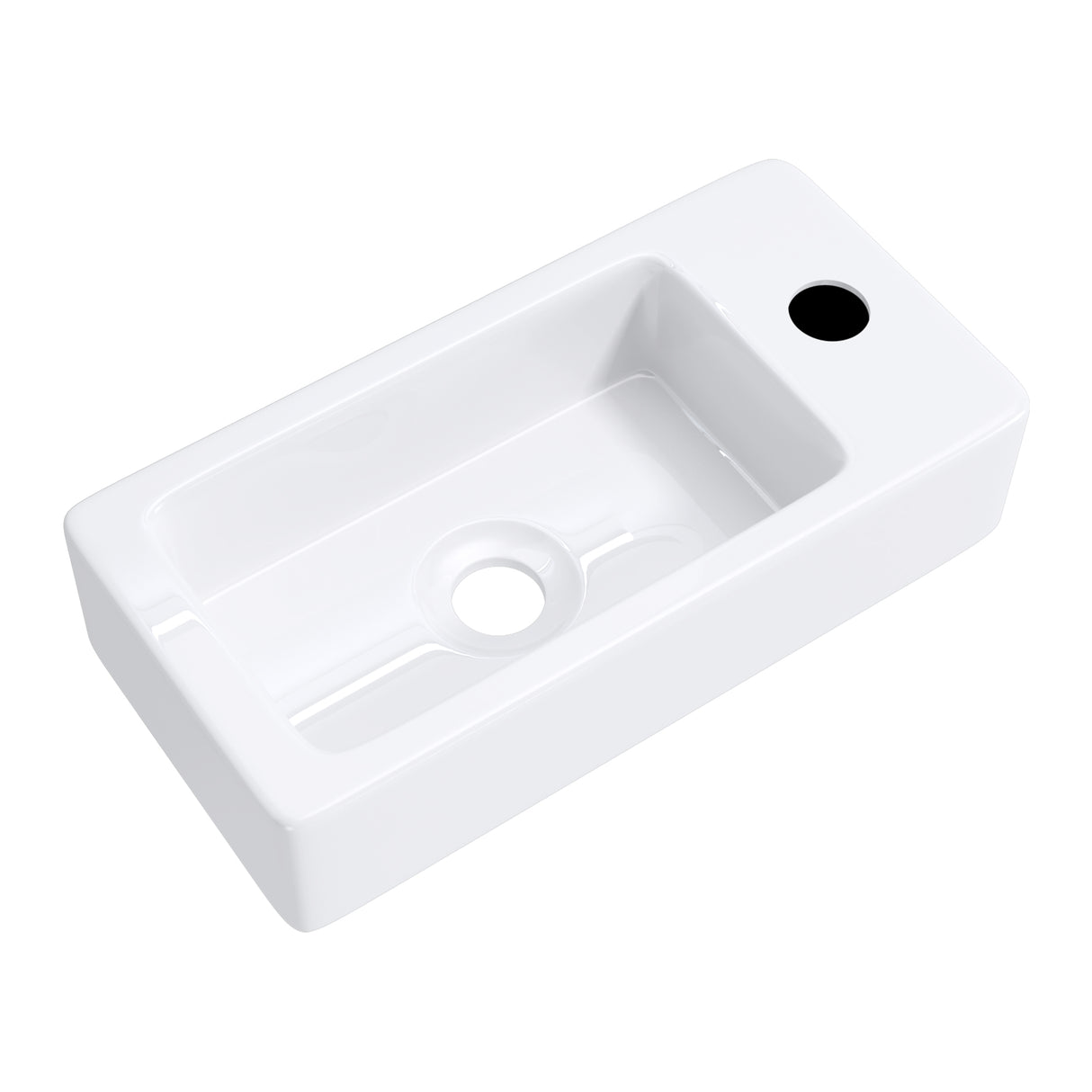 glasvilla Waschbecken Gäste-WC Hängewaschbecken aus Keramik in weiß mit Nano-Beschichtung Brüssel3053