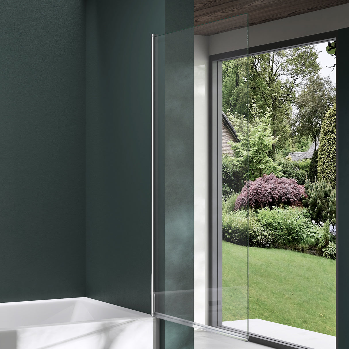 glasvilla Duschwand für Badewanne Badewannenwand Sicherheitsglas mit NANO-Versiegelung Badewannentrennwand Badewannenaufsatz 80x140cm Cortona201