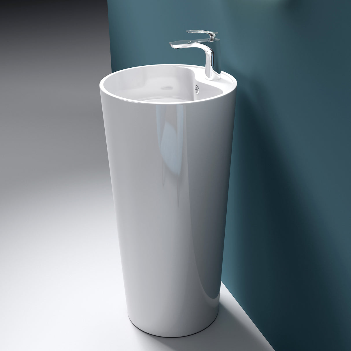 glasvilla Design Standwaschbecken aus Mineralguss Waschbecken Standwaschtisch Waschtisch Waschplatz Col35