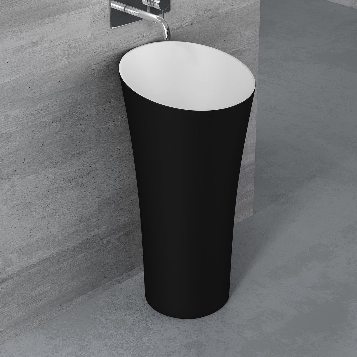 glasvilla Waschbecken Standwaschbecken aus Mineralguss Waschtischsäule Standsäule Colossum33