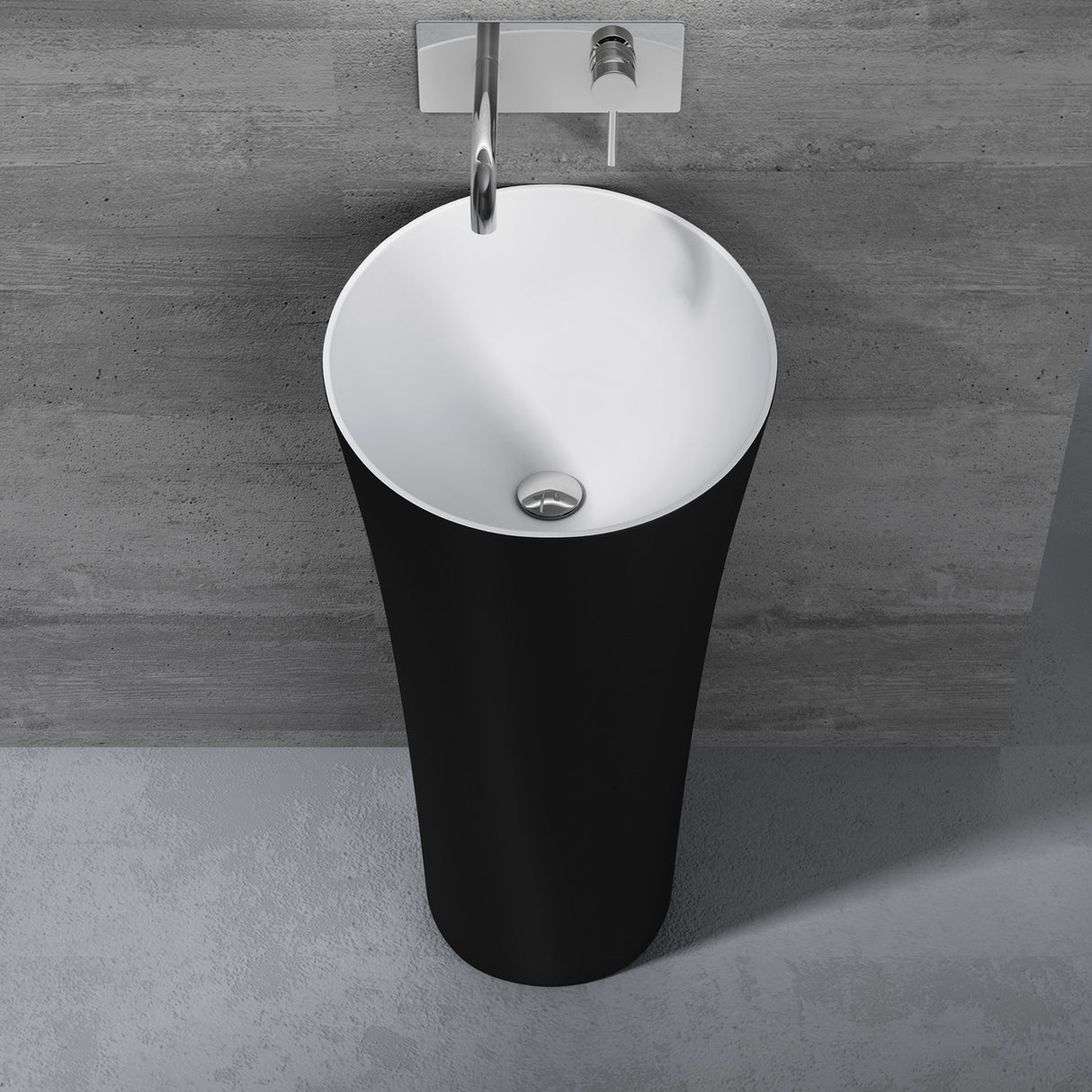 glasvilla Waschbecken Standwaschbecken aus Mineralguss Waschtischsäule Standsäule Colossum33