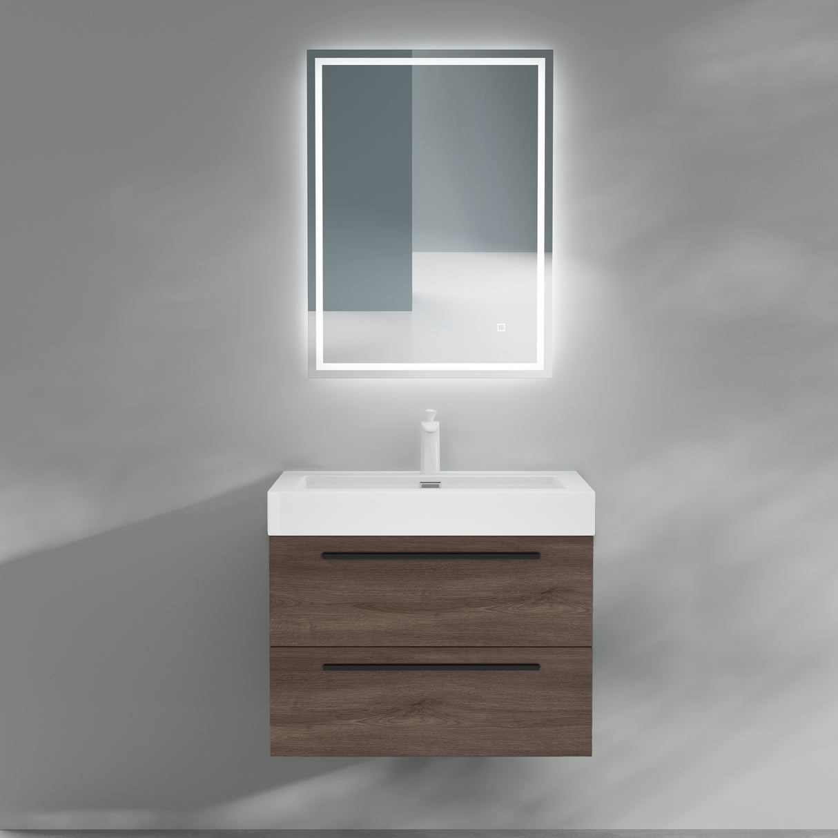 glasvilla Badmöbel-Set Waschbeckenunterschrank Waschtisch mit Unterschrank inkl. Mineralguss-Waschbecken Quadratto