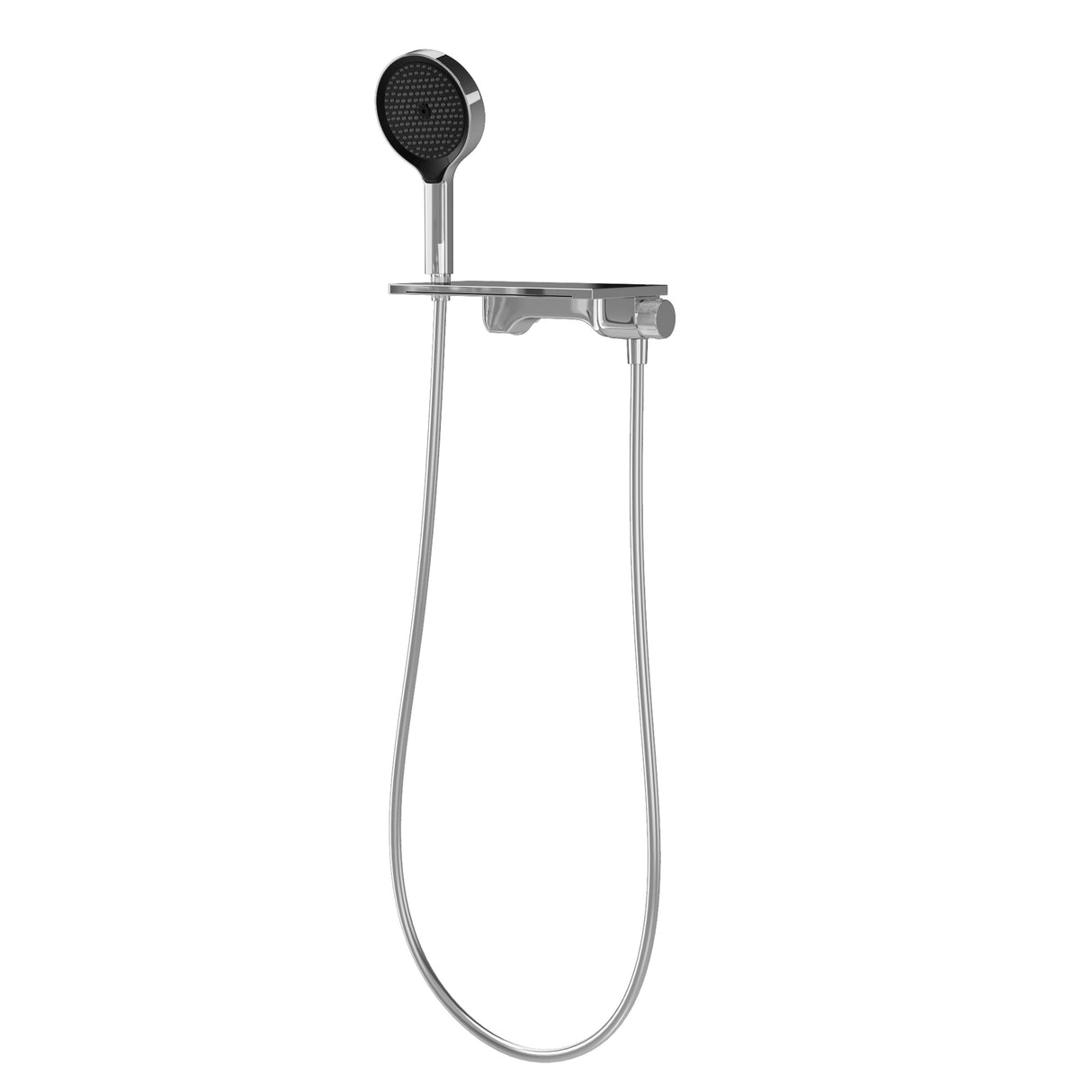 Robinet de baignoire Glasvilla avec douchette, design cascade, jets multiples, douchette en laiton avec barre et flexible de douche.