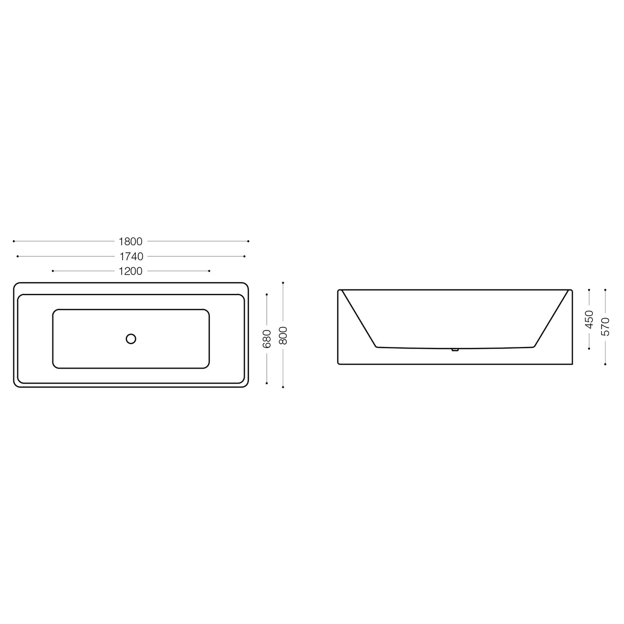 glasvilla freistehende Acryl-Badewanne Oval Standbadewanne Weiß inkl. Push-Open Ablaufgarnitur
